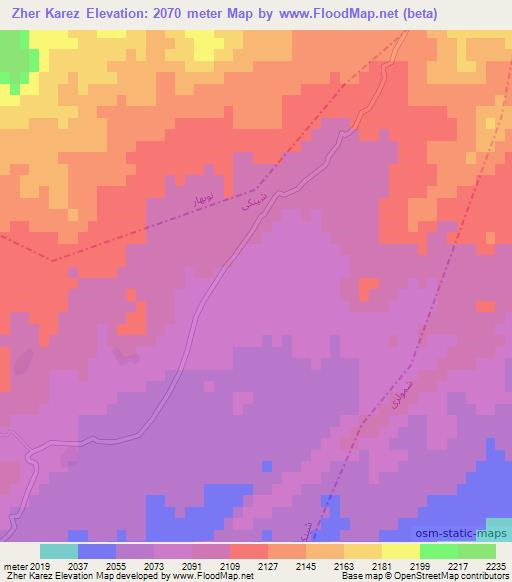 Zher Karez,Afghanistan Elevation Map