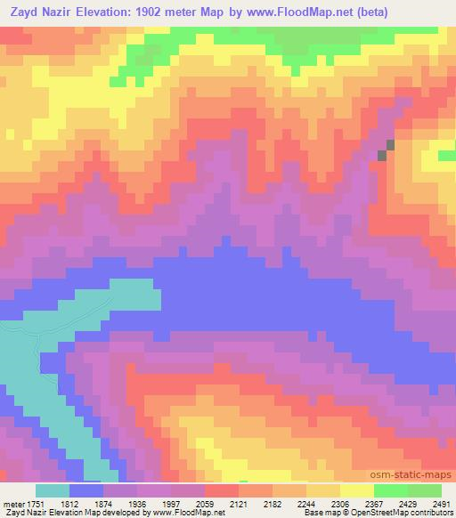 Zayd Nazir,Afghanistan Elevation Map