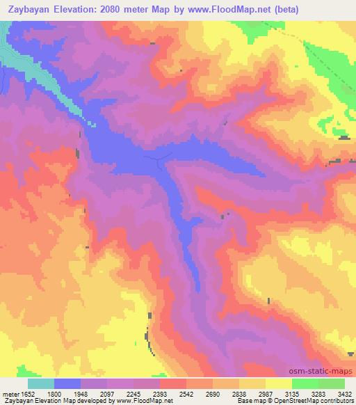 Zaybayan,Afghanistan Elevation Map