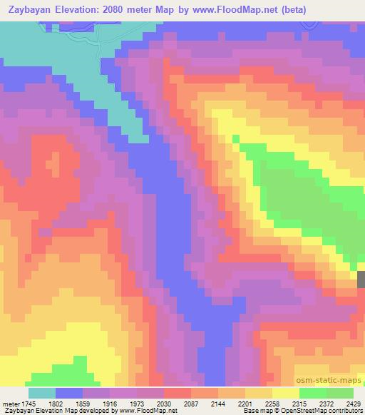 Zaybayan,Afghanistan Elevation Map