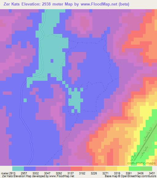 Zer Kats,Afghanistan Elevation Map