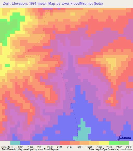 Zerit,Afghanistan Elevation Map