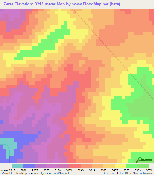 Zerat,Afghanistan Elevation Map