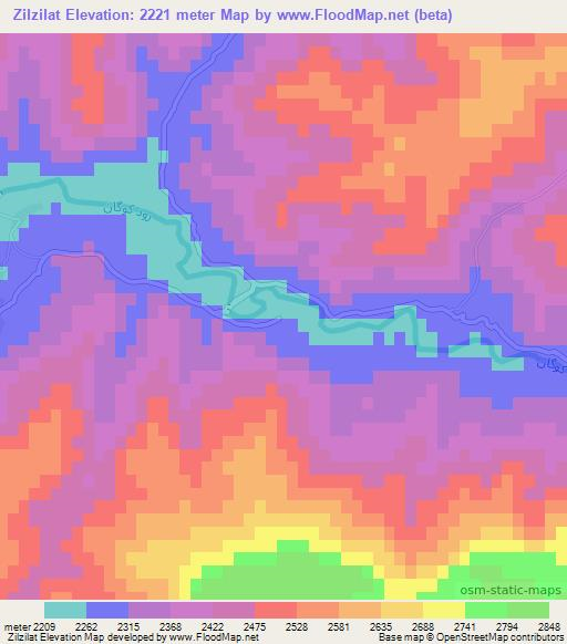 Zilzilat,Afghanistan Elevation Map