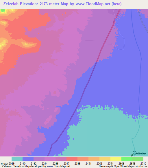 Zelzelah,Afghanistan Elevation Map