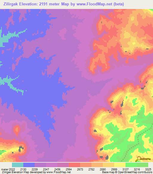 Zilirgak,Afghanistan Elevation Map