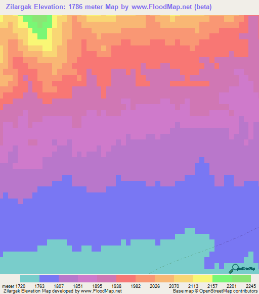 Zilargak,Afghanistan Elevation Map