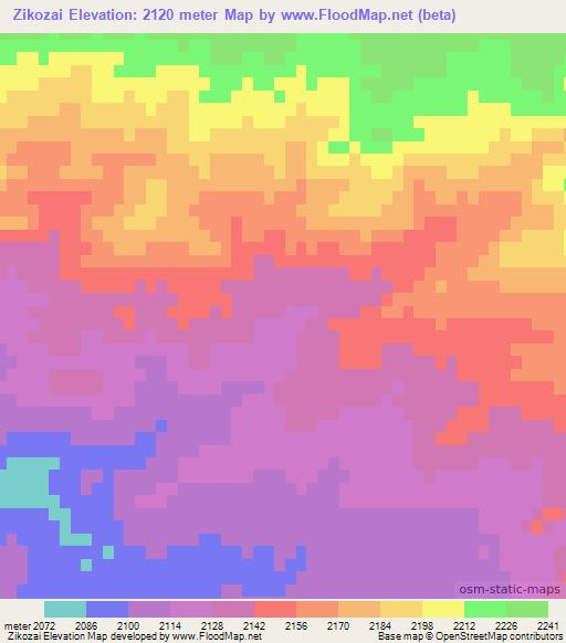 Zikozai,Afghanistan Elevation Map
