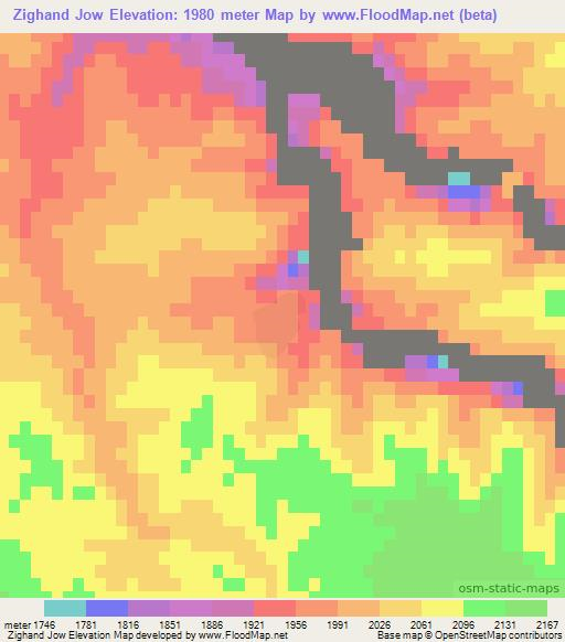 Zighand Jow,Afghanistan Elevation Map