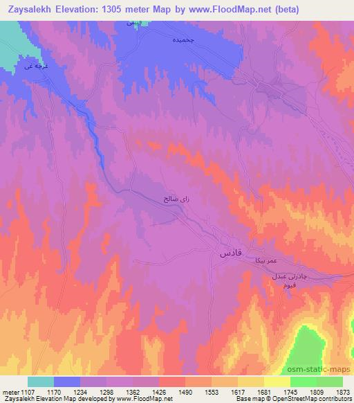 Zaysalekh,Afghanistan Elevation Map