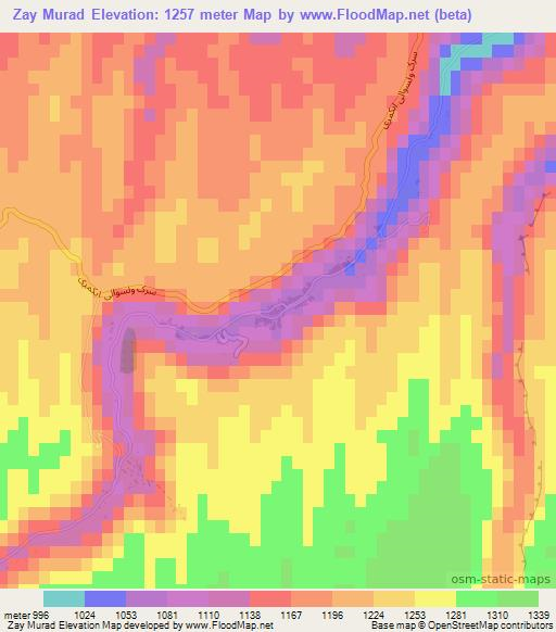 Zay Murad,Afghanistan Elevation Map