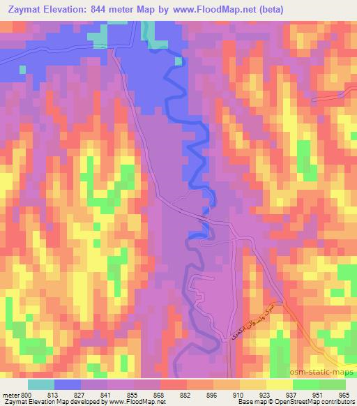 Zaymat,Afghanistan Elevation Map