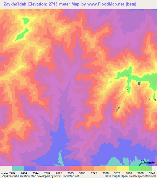Zaykha'idah,Afghanistan Elevation Map