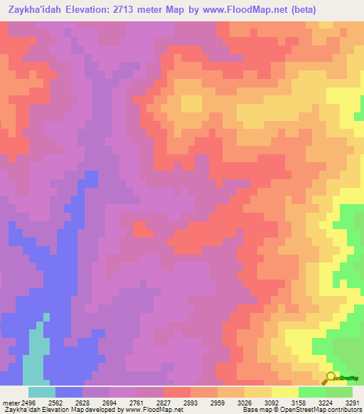 Zaykha'idah,Afghanistan Elevation Map