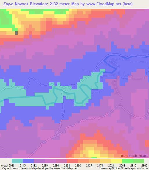 Zay-e Nowroz,Afghanistan Elevation Map
