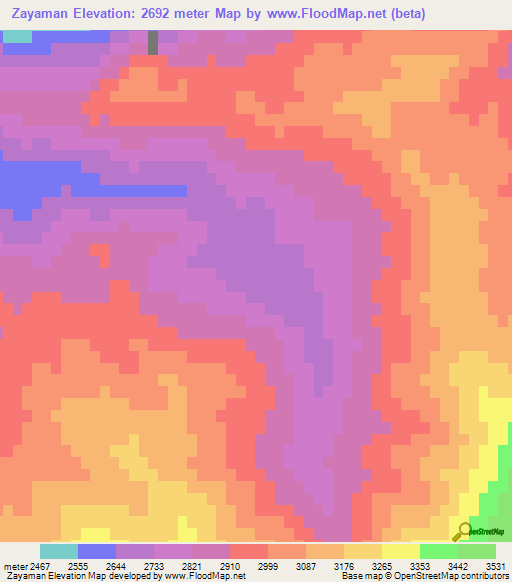 Zayaman,Afghanistan Elevation Map