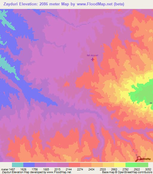 Zayduri,Afghanistan Elevation Map