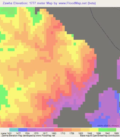 Zawha,Afghanistan Elevation Map