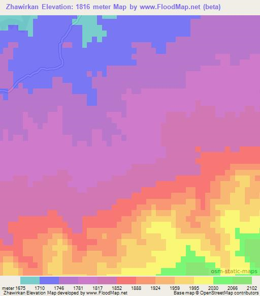 Zhawirkan,Afghanistan Elevation Map
