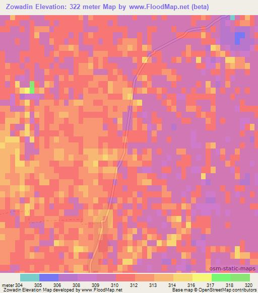 Zowadin,Afghanistan Elevation Map