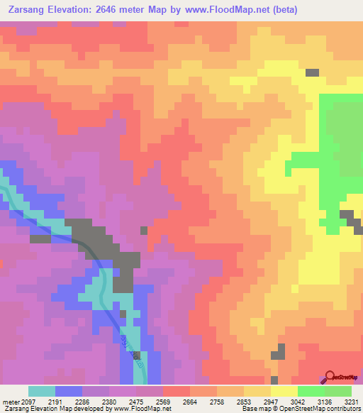 Zarsang,Afghanistan Elevation Map