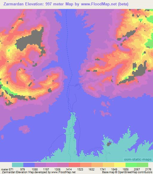 Zarmardan,Afghanistan Elevation Map