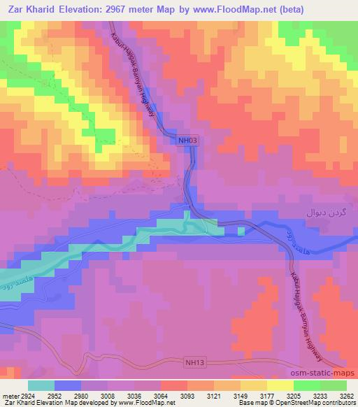Zar Kharid,Afghanistan Elevation Map