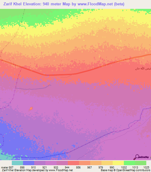 Zarif Khel,Afghanistan Elevation Map