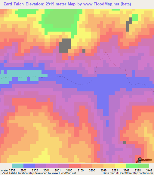 Zard Talah,Afghanistan Elevation Map