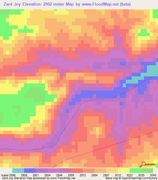 Zard Joy,Afghanistan Elevation Map