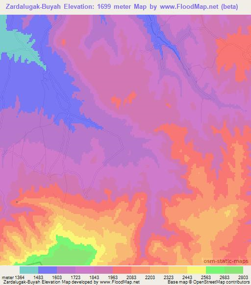 Zardalugak-Buyah,Afghanistan Elevation Map