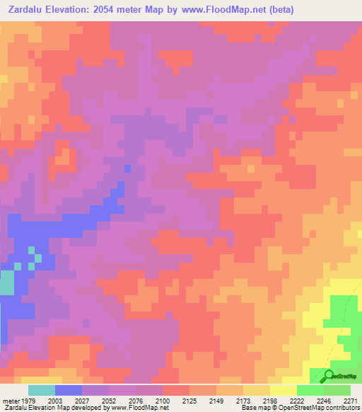 Zardalu,Afghanistan Elevation Map