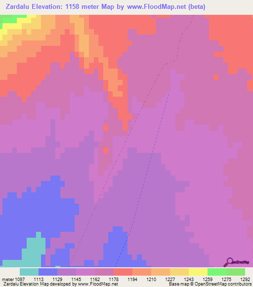 Zardalu,Afghanistan Elevation Map