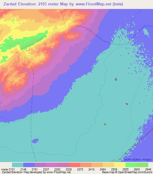 Zardad,Afghanistan Elevation Map