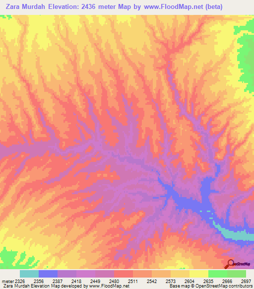 Zara Murdah,Afghanistan Elevation Map
