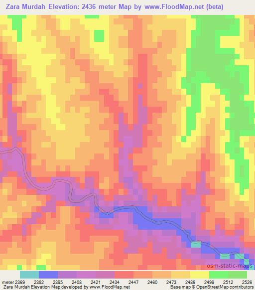 Zara Murdah,Afghanistan Elevation Map