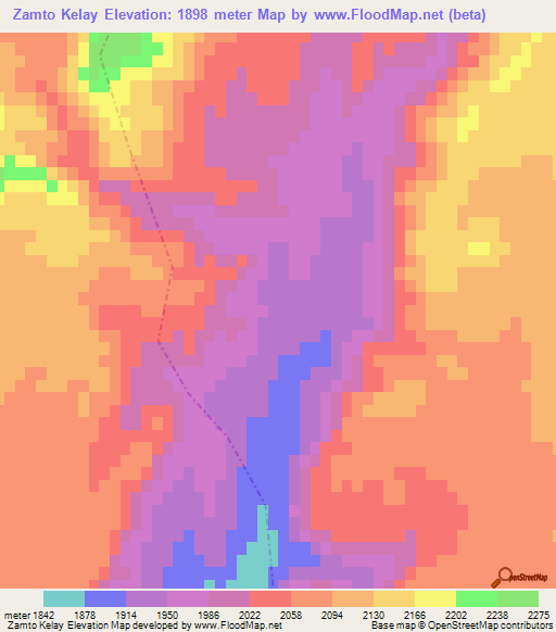 Zamto Kelay,Afghanistan Elevation Map