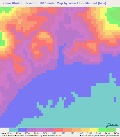 Zame Khulah,Afghanistan Elevation Map