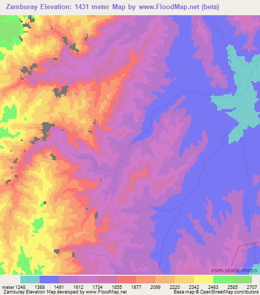 Zamburay,Afghanistan Elevation Map