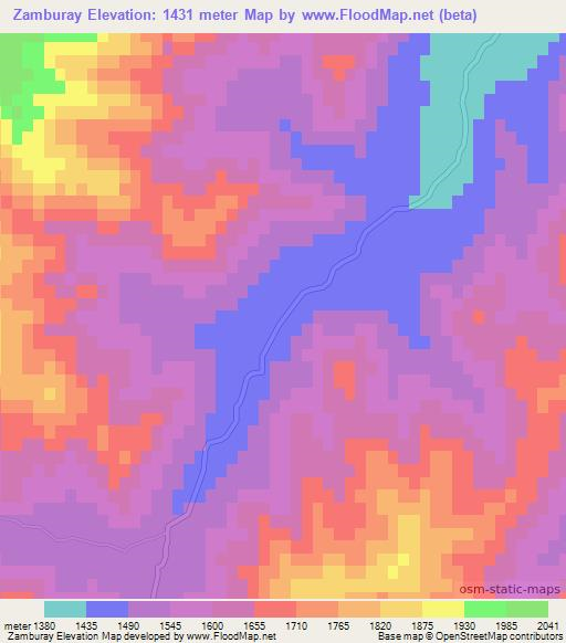 Zamburay,Afghanistan Elevation Map