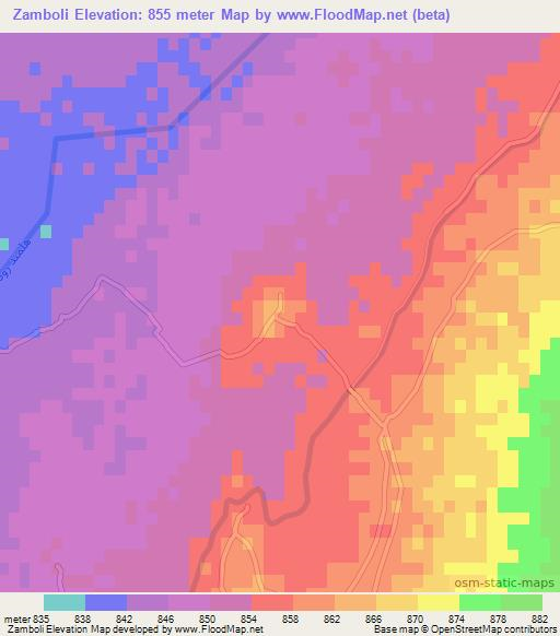 Zamboli,Afghanistan Elevation Map