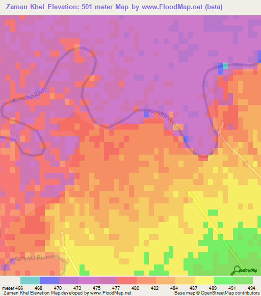 Zaman Khel,Afghanistan Elevation Map