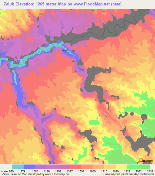 Zaluk,Afghanistan Elevation Map