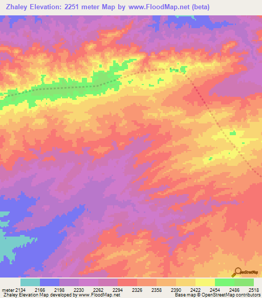 Zhaley,Afghanistan Elevation Map