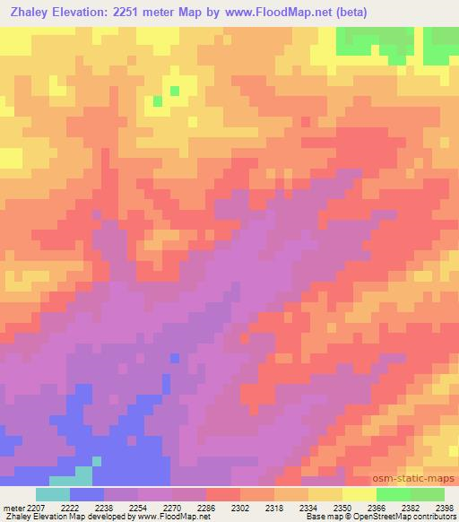 Zhaley,Afghanistan Elevation Map
