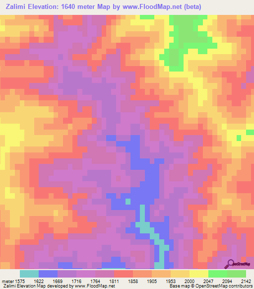 Zalimi,Afghanistan Elevation Map