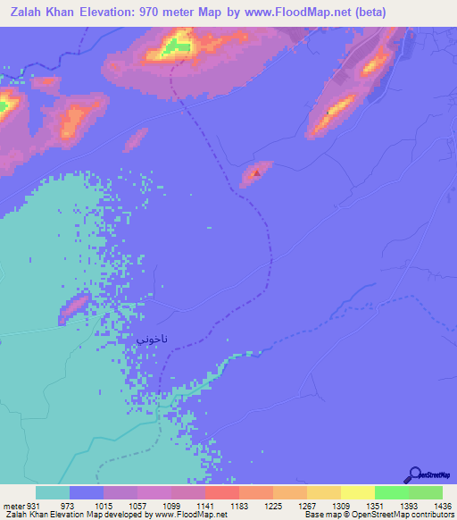 Zalah Khan,Afghanistan Elevation Map
