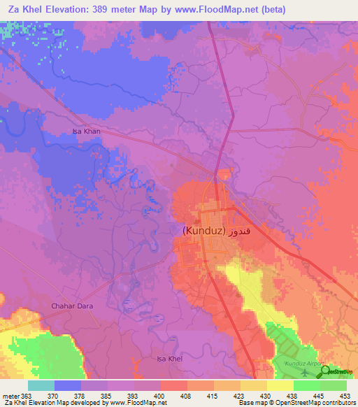 Za Khel,Afghanistan Elevation Map