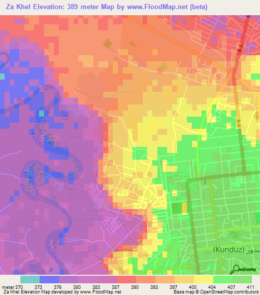 Za Khel,Afghanistan Elevation Map