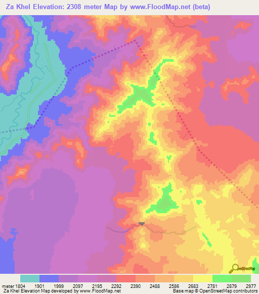 Za Khel,Afghanistan Elevation Map